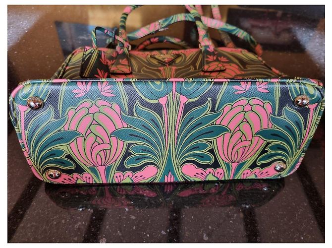 Prada Handtasche mit Blumenmuster Pink Grün - Ansicht 3