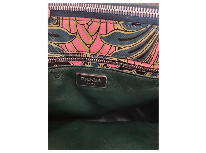 Prada Handtasche mit Blumenmuster Pink Grün - Ansicht 6