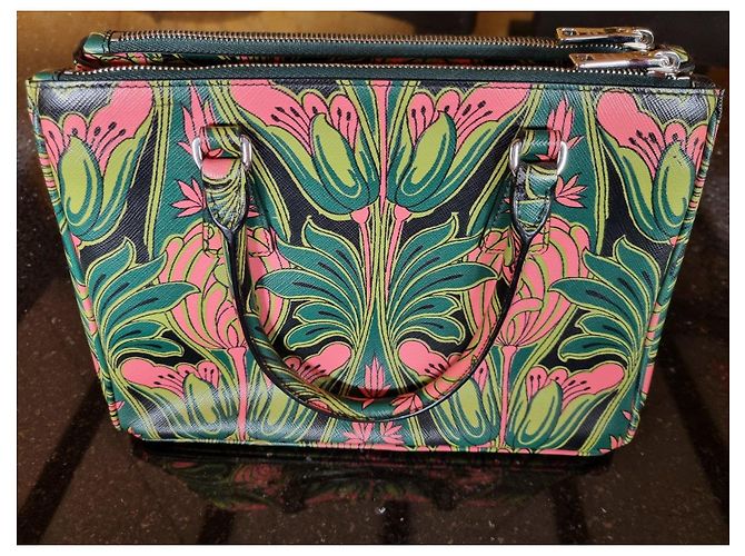 Prada Handtasche mit Blumenmuster Pink Grün - Ansicht 9