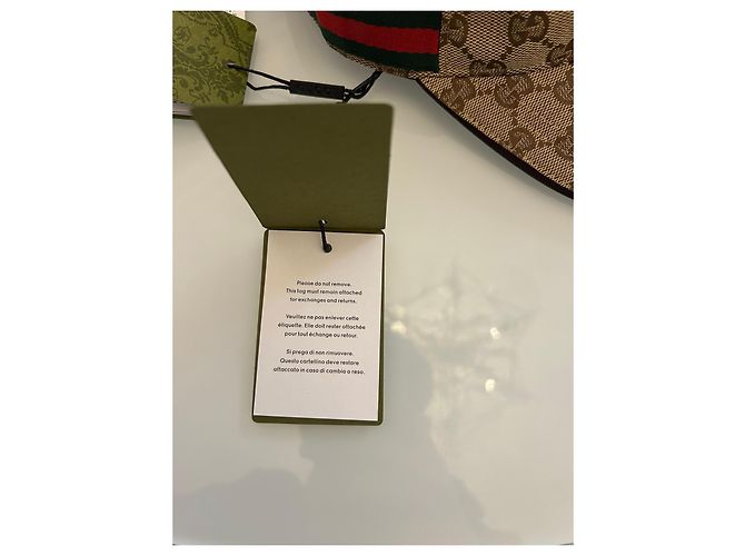 Cappellino Gucci GG Supreme Marrone in Tela e Pelle Beige - vista 16