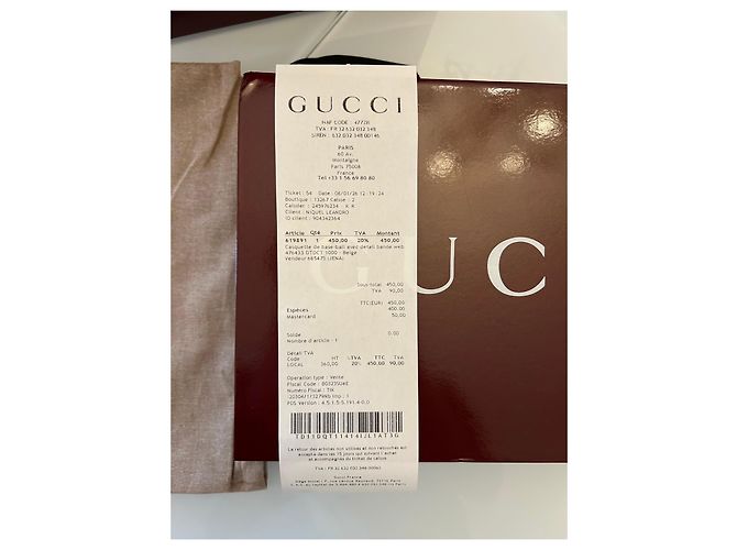 Cappellino Gucci GG Supreme Marrone in Tela e Pelle Beige - vista 17