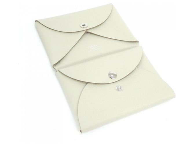 Monedero Duo Calvi de Hermès Blanco - vista 2
