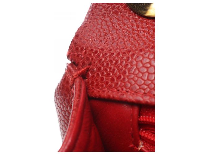 Borsa a spalla in pelle di vitello grana rossa Chanel Rosso - vista 10