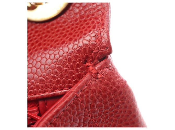 Borsa a spalla in pelle di vitello grana rossa Chanel Rosso - vista 11