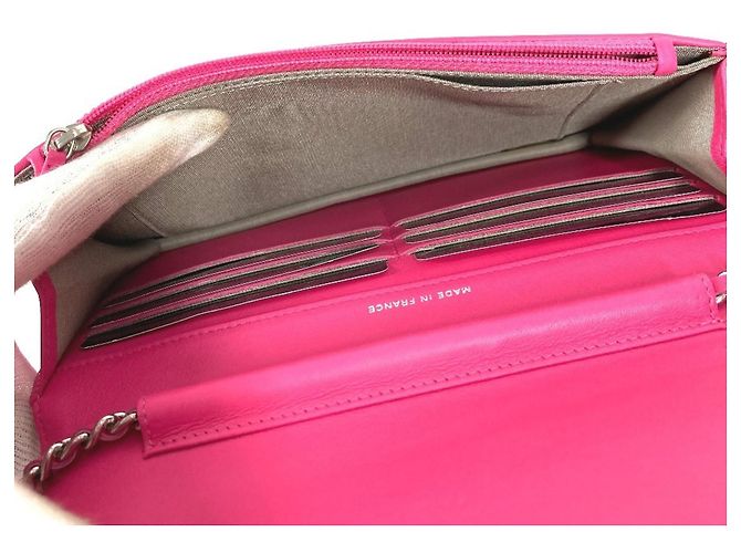 Cartera de cadena de cuero patentado rosa Chanel - vista 11