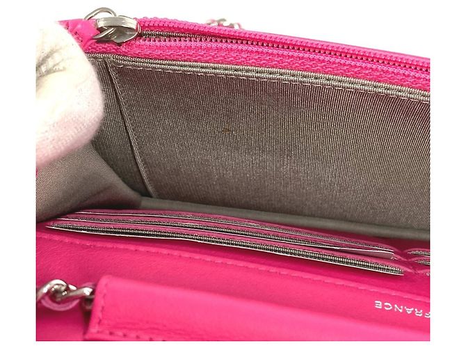 Cartera de cadena de cuero patentado rosa Chanel - vista 12