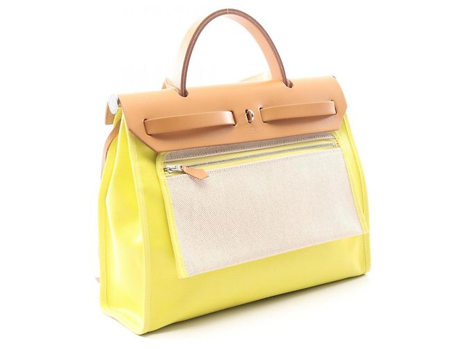Berline Borsa Hermès Airbag Zip PM Marrone D'oro Giallo - vista 2