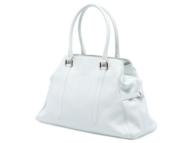 Fendi Weißes Leder FF Tote - Ansicht 2