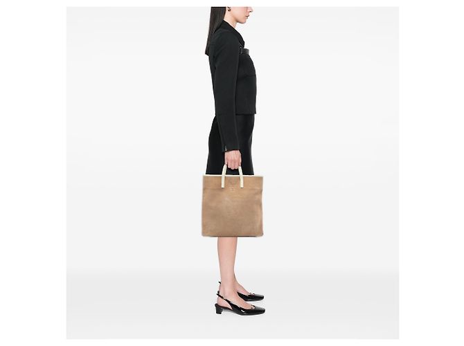 LOEWE Tote in Suede Marrone Anagramma Beige - Ansicht 6