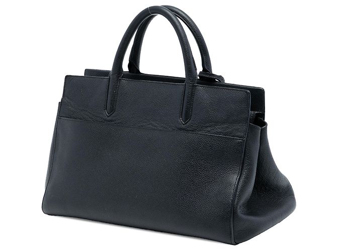 Cabas Rive Gauche Saint Laurent Schwarze kleine genarbte Kalbsleder Rive Gauche Tasche - Ansicht 2