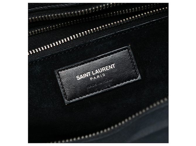 Cabas Rive Gauche Saint Laurent Schwarze kleine genarbte Kalbsleder Rive Gauche Tasche - Ansicht 5