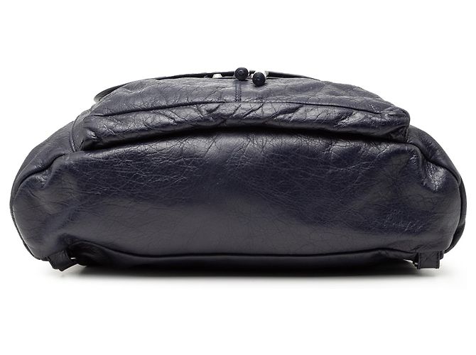 Mochila clássica Motocross em couro de cordeiro azul Balenciaga Azul marinho - vista 3