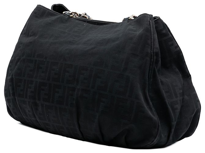Fendi Grande Tote Mia in Tela Zucca Nera Nero - vista 2