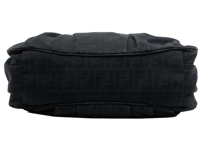 Fendi Grande Tote Mia in Tela Zucca Nera Nero - vista 3