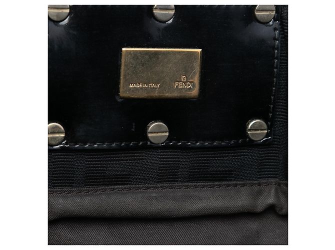 Fendi Grande Tote Mia in Tela Zucca Nera Nero - vista 5