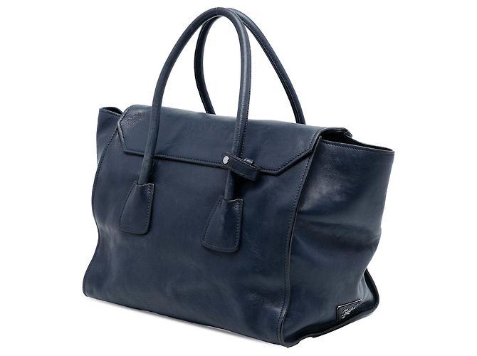 Sac à main Prada en veau glacé bleu Sound Lock - vue 2