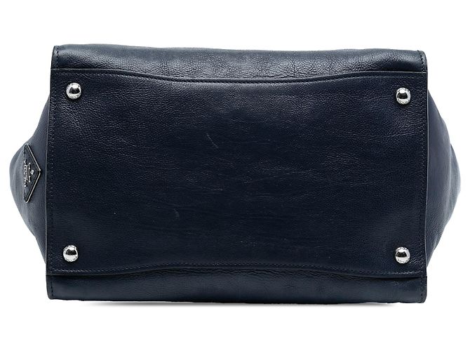 Sac à main Prada en veau glacé bleu Sound Lock - vue 3
