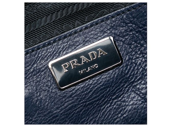 Sac à main Prada en veau glacé bleu Sound Lock - vue 5