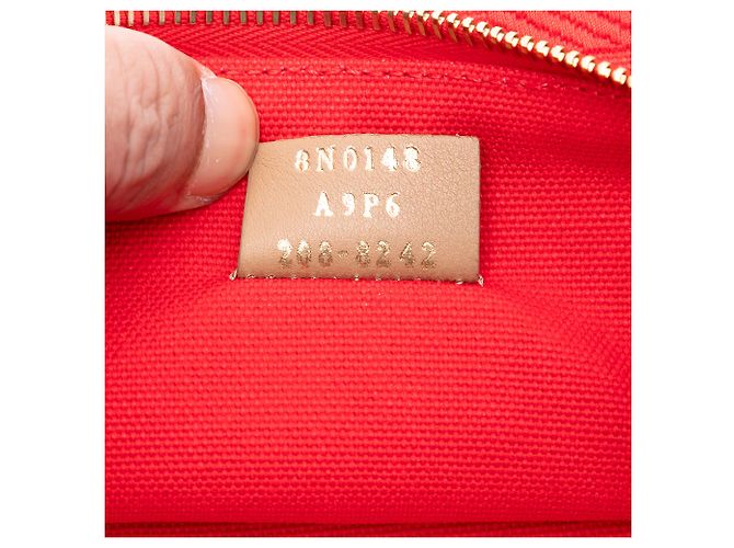 Rote Zucca bestickte Canvas-Zip-Tasche von Fendi - Ansicht 5
