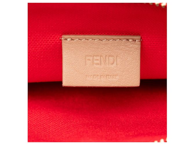 Rote Zucca bestickte Canvas-Zip-Tasche von Fendi - Ansicht 6