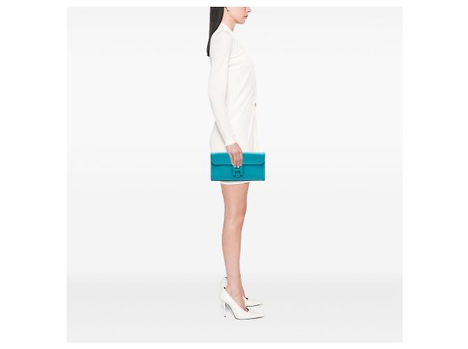 Hermès Jige Elan 29 in pelle Swift blu Turchese - vista 7