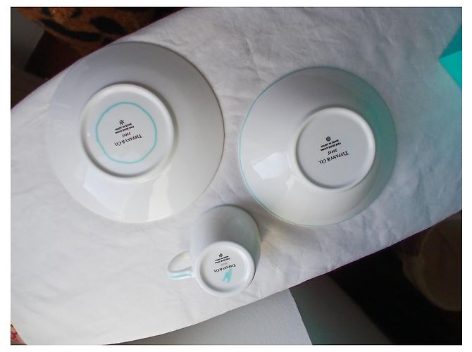 Tiffany & Co Set of 3 Plate and Cup in White and Blue - view 4