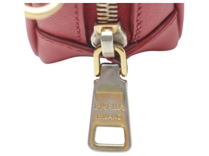 Prada Vitello Phoenix Leder Schultertasche Rot - Ansicht 11