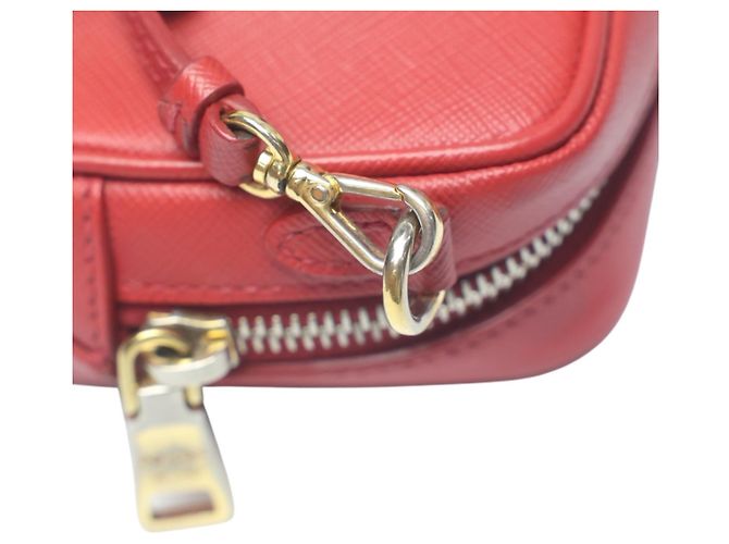 Prada Vitello Phoenix Leder Schultertasche Rot - Ansicht 12