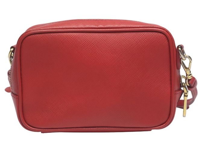 Prada Vitello Phoenix Leder Schultertasche Rot - Ansicht 2