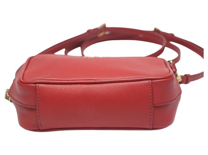 Prada Vitello Phoenix Leder Schultertasche Rot - Ansicht 5