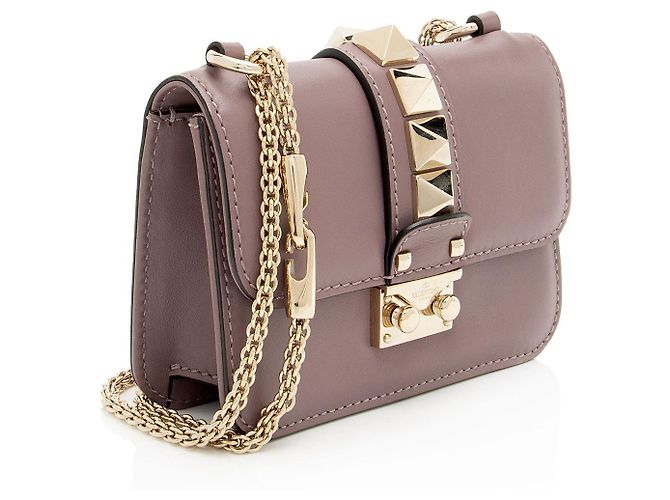 Valentino Garavani Mini borsa a spalla Glam Lock in pelle Valentino Porpora - vista 2