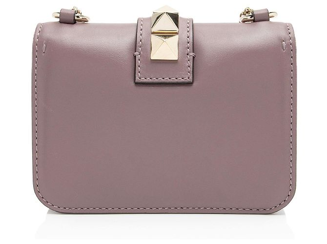 Valentino Garavani Mini borsa a spalla Glam Lock in pelle Valentino Porpora - vista 3