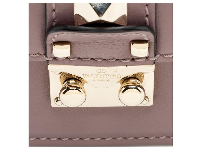 Valentino Garavani Mini borsa a spalla Glam Lock in pelle Valentino Porpora - vista 8