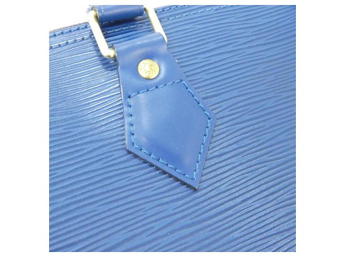 Borsa Boston Epi Speedy in pelle Louis Vuitton Blu - vista 3