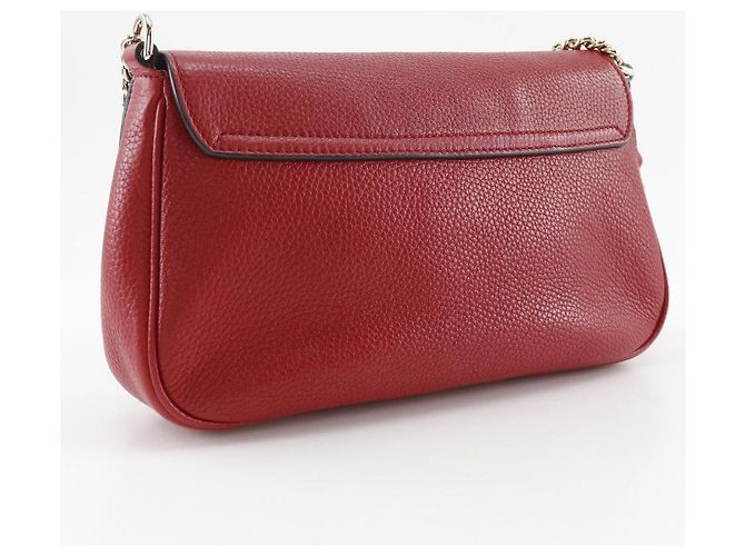 Borsa a spalla in pelle Gucci Soho Interlocking G Rosso - vista 3