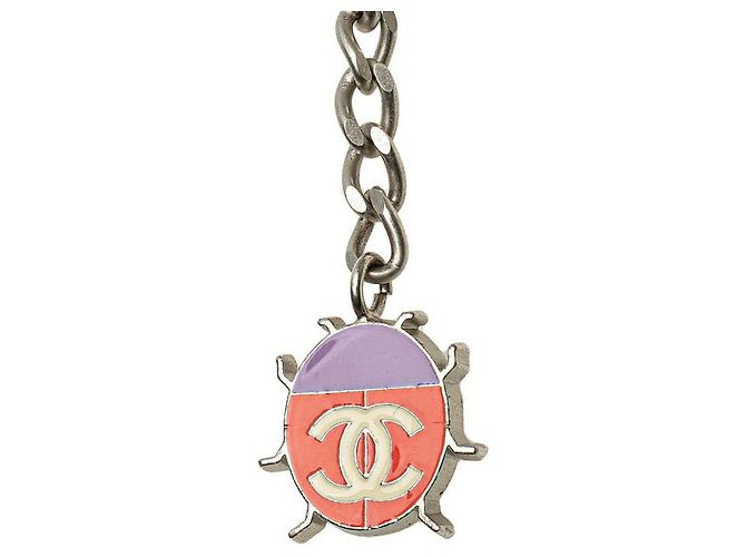 Timeless Cinturón de metal Tentoumushi con el logo Coco de Chanel Plata Roja Púrpura - vista 2