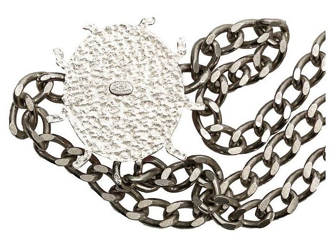 Timeless Cinturón de metal Tentoumushi con el logo Coco de Chanel Plata Roja Púrpura - vista 4
