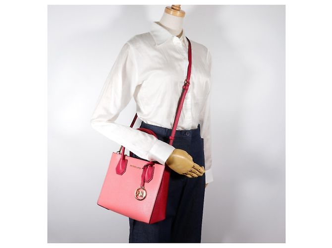 Borsa MERCER di Michael Kors Rosa Rosso - vista 11