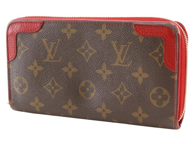 Louis Vuitton Zippy Wallet Retiro Long Braun Rot Fuschia - Ansicht 2