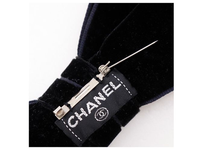 Spilla in nastro di pelle nera Chanel Nero - vista 3