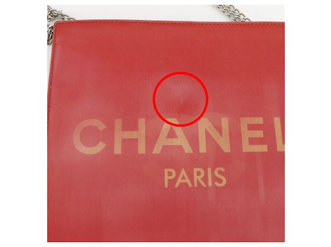 Borsa a spalla con catena olografica Chanel Rosso - vista 12