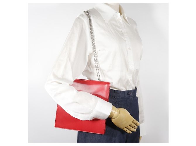 Borsa a spalla con catena olografica Chanel Rosso - vista 19