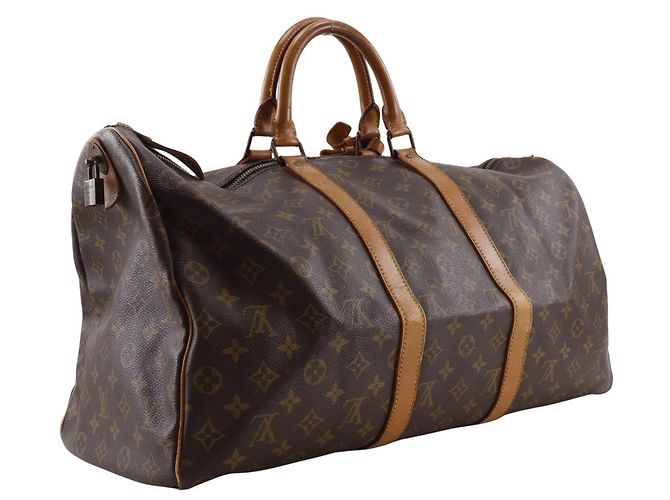 Borsa Boston Keepall 50 Louis Vuitton Marrone - vista 3