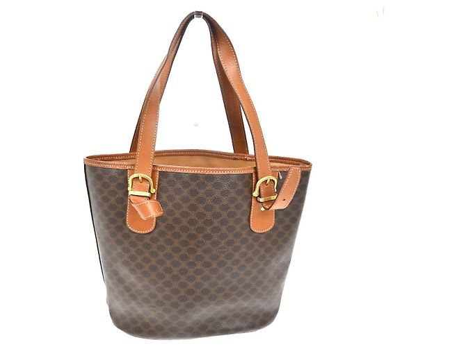 Céline Celine Vintage Macadam Canvas und Leder Braun - Ansicht 2