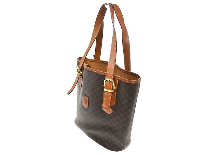 Céline Celine Vintage Macadam Canvas und Leder Braun - Ansicht 3