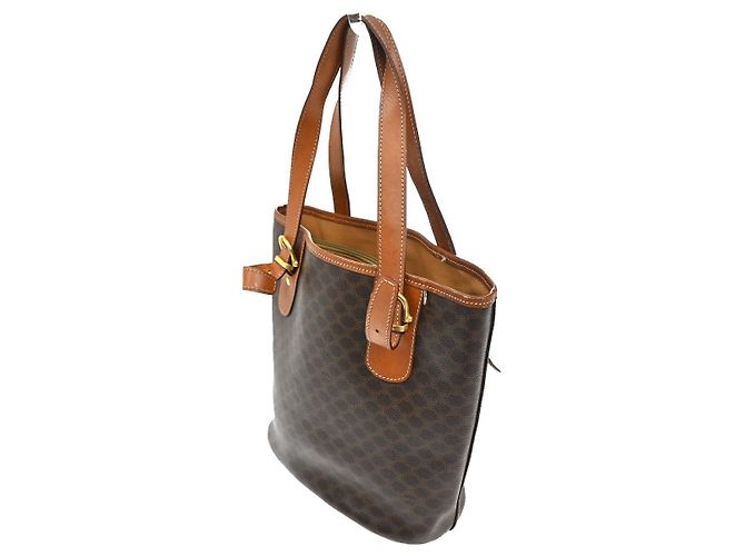 Céline Celine Vintage Macadam Canvas und Leder Braun - Ansicht 4