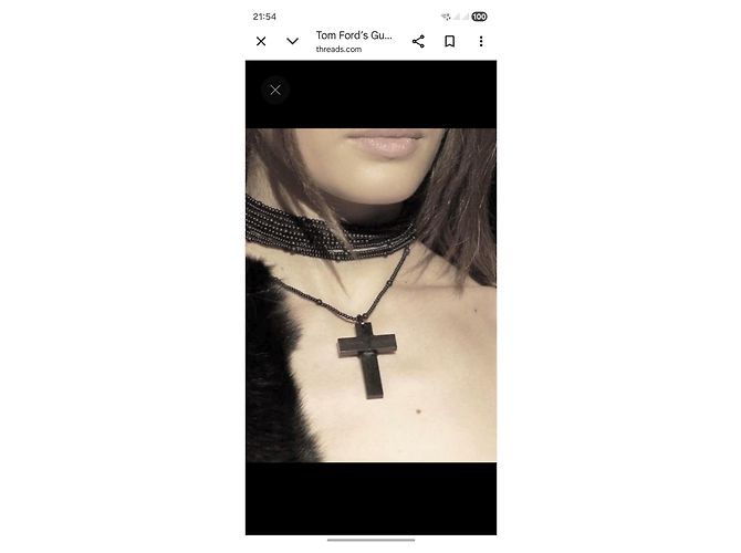 Collana Gucci in legno di ebano con croce Nero - vista 9