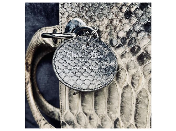 Lady Dior Grand Model Python Vintage 2010 Grey - view 11