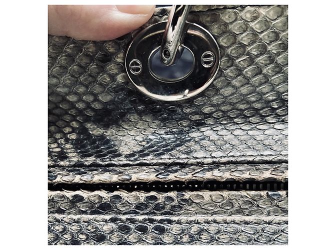 Lady Dior Grand Model Python Vintage 2010 Grey - view 13