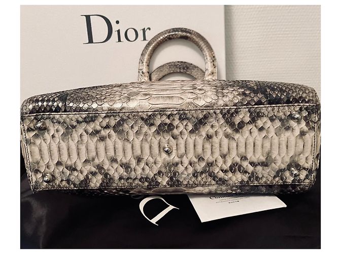 Lady Dior Grand Model Python Vintage 2010 Grey - view 4